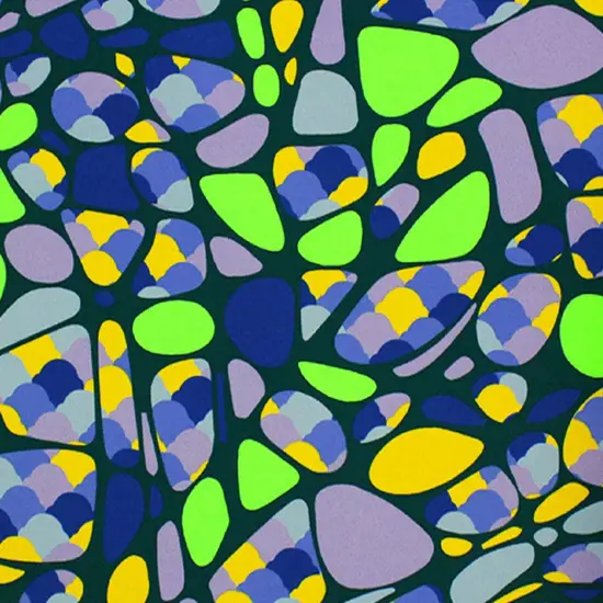 Neon Party Pebbles Printed Spandex Fabric {4}