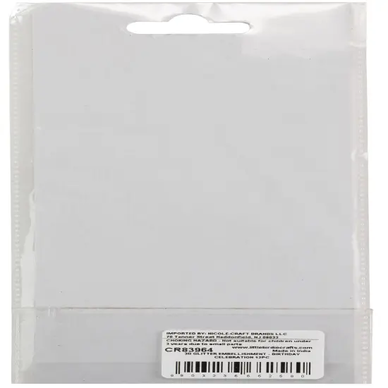 Little Birdie 3D Glitter Embellishment 12/Pkg-Birthday Celebration {3}