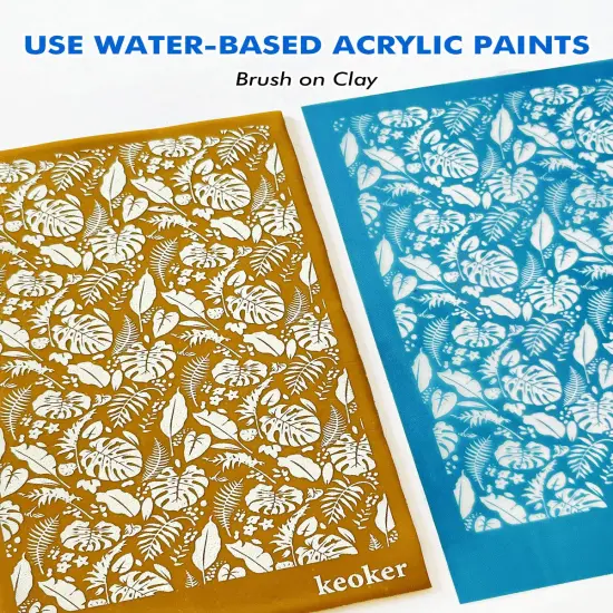 Silk Screen Stencils for Polymer Clay, 3 PCS Reusable Silkscreen Print Kit,for Printing on Clay & Other Jewelry Clay Earrings Decoration, Each 6" X 3.8" {5}