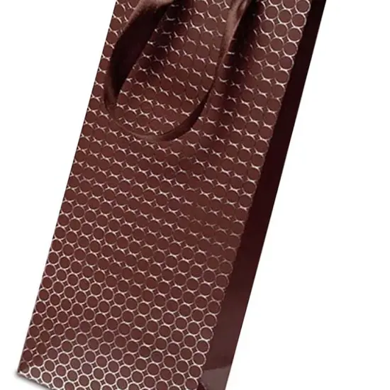 Embossed Dots Wine Gift Bag 14 1/8'' x 4 1/8'' x 14 1/4'' {4}