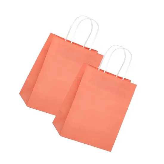 Handy Bright Matte Shopping Bag with White Interior 10" x 5" x 13" {4}