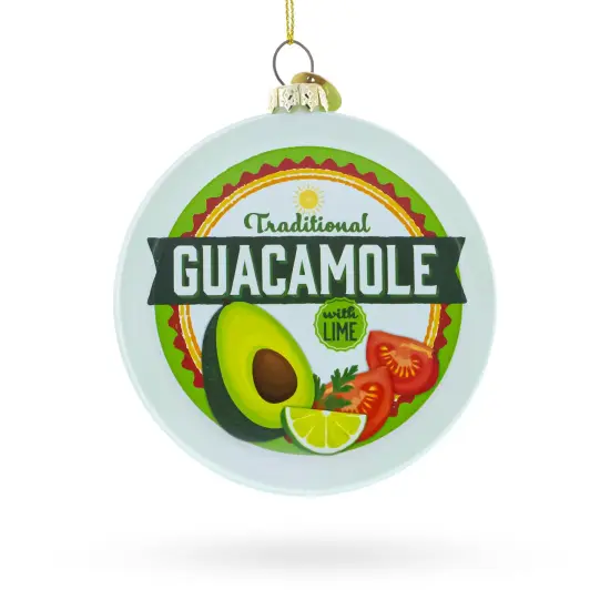 Traditional Guacamole Glass Christmas Ornament {3}