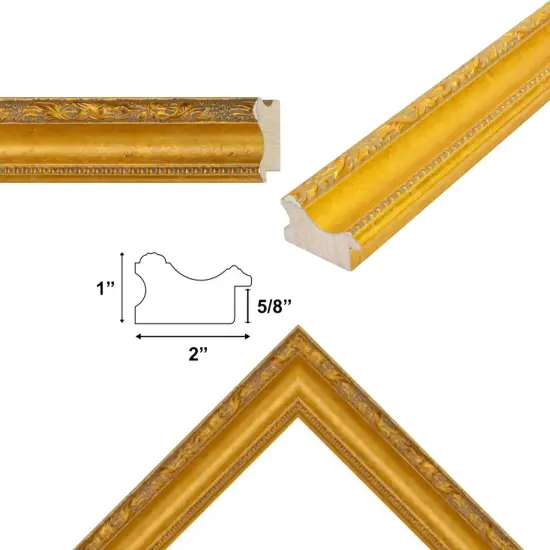 Gold Leaf Scoop Victorian Picture Frame 12x20 frame {2}