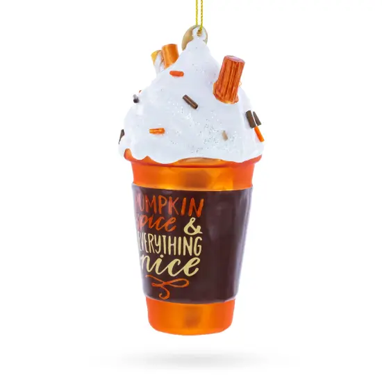 Pumpkin Spice Drink Glass Christmas Ornament {3}