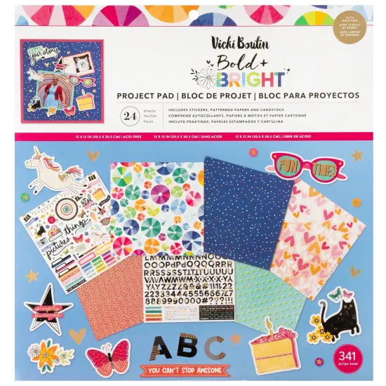 Vicki Boutin Bold And Bright Project Pad 12"X12"-24 Sheets {1}