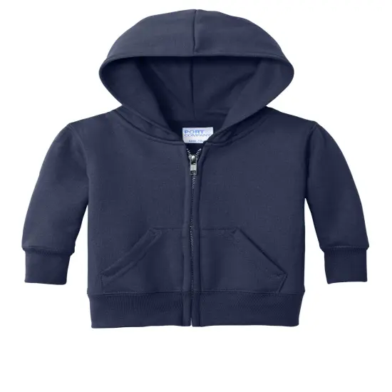 Port & Company&reg; Soft Infant Core Fleece Full Zip Hoodie Navy {2}