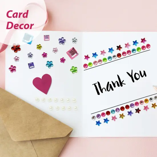 Wrapables 1154pcs Acrylic Self Adhesive Crystal Rhinestone Gem Stickers, DIY, Arts & Crafts Supplies (9 sheets), Assorted {4}