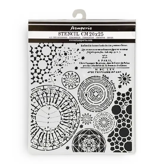 Stamperia Stencil 7.87"X9.84"-Fortune Macrocosm Mixed Patterns {1}