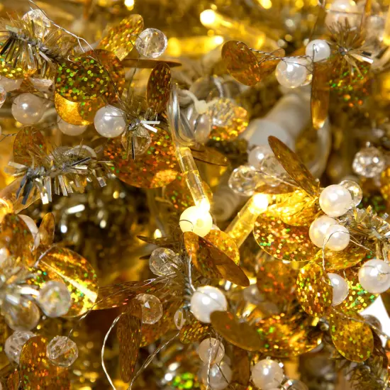 GKI/Bethlehem Lighting LED Lighted Commercial Manhattan Lightspray Christmas Swag - 9' - Gold {6}