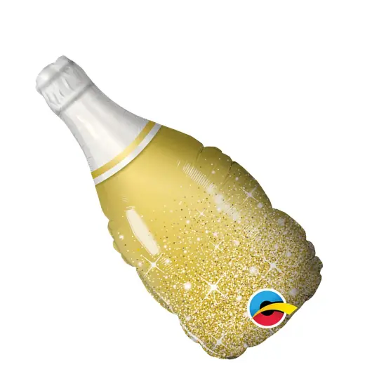 Qualatex&reg; 14 Inch Mini Gold Bubbly Wine Balloon {4}