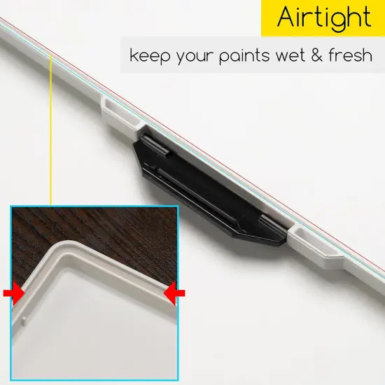 Watercolor Palette with Lid: 33 Wells Airtight Folding Paint Palette with Large Mixing Tray - Empty Acrylic Painting Art Pallet 12.5''x 6.5'' Red {2}