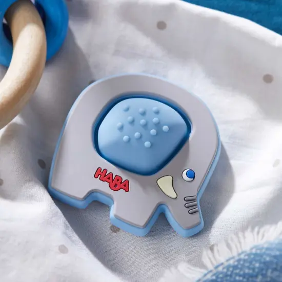 HABA Silicone Teethers for Babies 6-18 Months - Popping Elephant Fidget Toy & Grasping Toy - Dishwasher Safe Baby Essentials Multicolor {4}