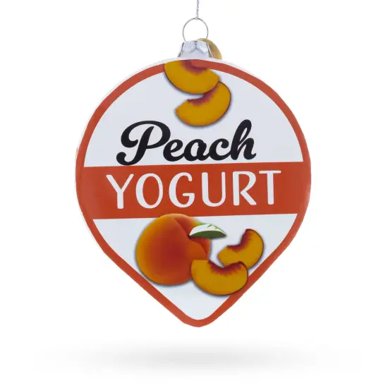 Peach Yogurt Glass Christmas Ornament {3}