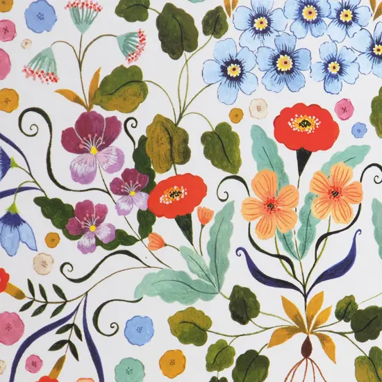 eeBoo Piece & Love: Artist Sketchbook - Flora's - 80 Pages, 9.5 x 7.5" Hardcover Spiral Book, 160 GSM, 108 LBS Drawing Paper, Cream w/ Flowers Cover {7}