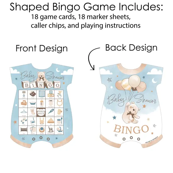 Big Dot of Happiness We Can Bearly Wait - Picture Bingo Cards and Markers - Teddy Bear Baby Shower Shaped Bingo Game - Set of 18 {4}