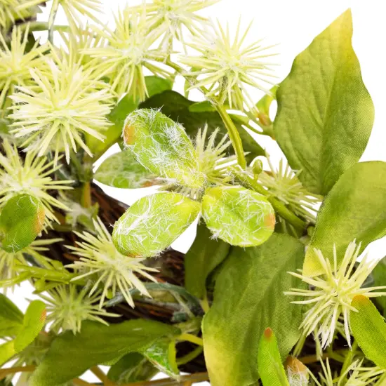 Northlight Jujube Floral and Foliage Artificial Springtime Wreath - 18" Green {7}