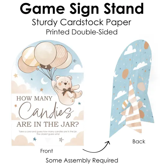 Big Dot of Happiness We Can Bearly Wait - How Many Candies Teddy Bear Baby Shower Game - 1 Stand and 40 Cards - Candy Guessing Game {5}