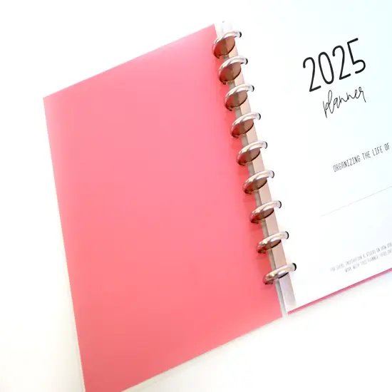 2025 Planner - Mini Horizontal Layout, Disc Bound - "Teal & Pink Floral" (#1005) {4}