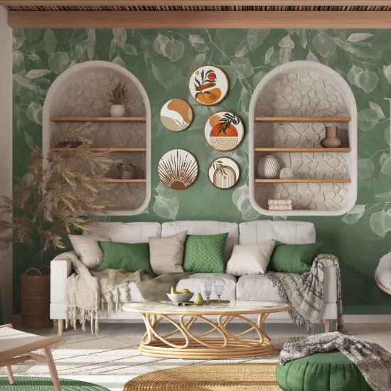 5 Pcs Boho Wall Art Decor Wooden Living Room Wall Decor Bohemian Wall Hanging Decor Farmhouse Geometric Hanging Decor 10'' and 8'' Aesthetic Wood Minimalist Wall Art for Apartment Bedroom (Boho) {2}