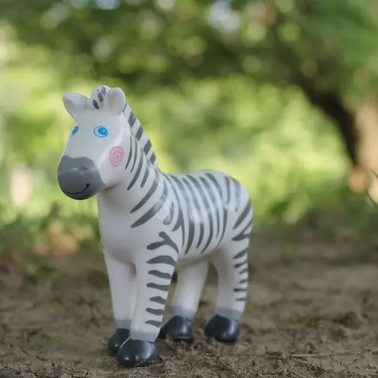 HABA Little Friends Zebra - 4" Chunky Plastic Zoo Animal Toy Figure Multicolor {4}
