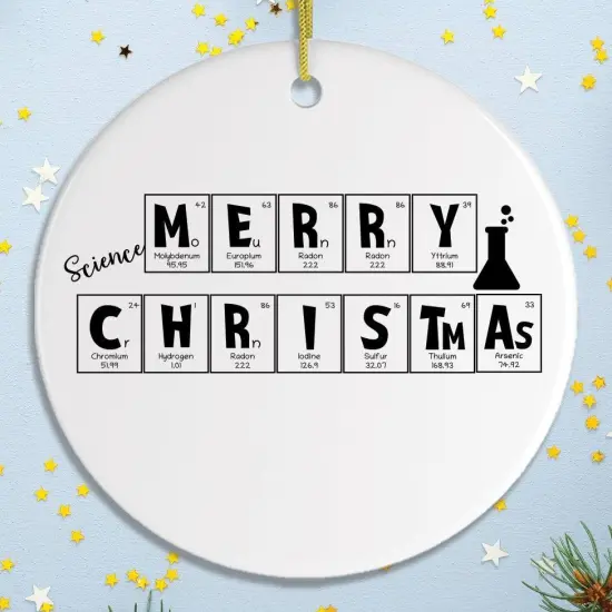 Periodic Table Scientist Christmas Ornament {3}