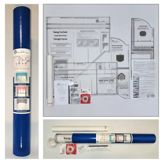 Multi-Style Swag Valance Kit Use Any Fabric to Make Curtains Without Sewing {5}