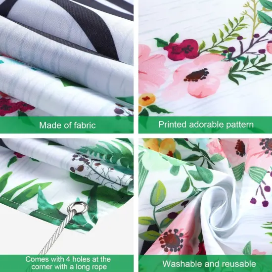 Large Welcome Home Banner 71 x 15.7 Inches Spring Summer Fall Flower {3}