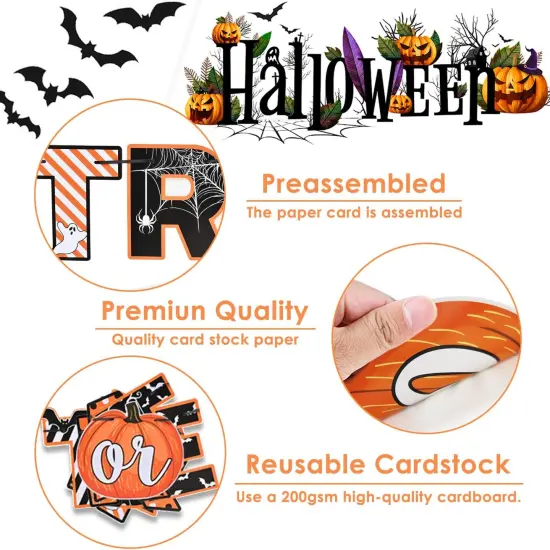 Halloween Trick or Treat Paper Banner {3}