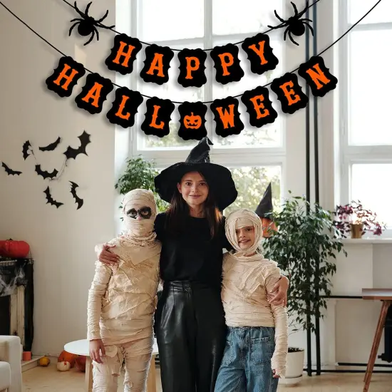 Happy Halloween Banner with Spider {3}