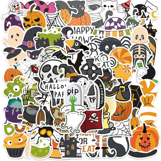 100PCS Non-Repeating Halloween Pumpkin Theme Stickers {1}