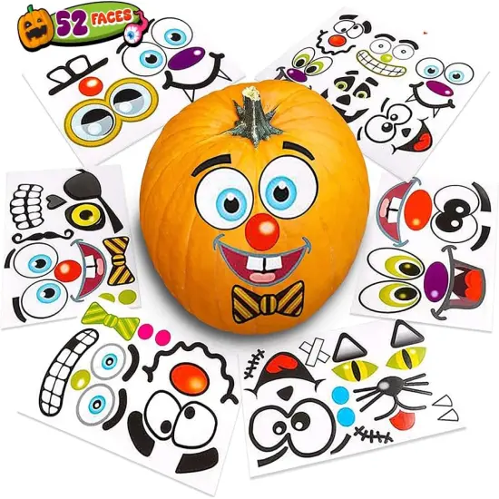 Halloween Pumpkin Decorating Stickers - 24 Large Sheets {1}