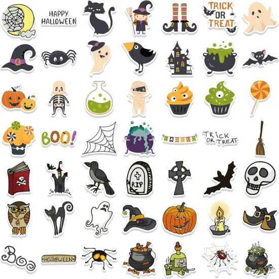 100PCS Non-Repeating Halloween Pumpkin Theme Stickers {5}