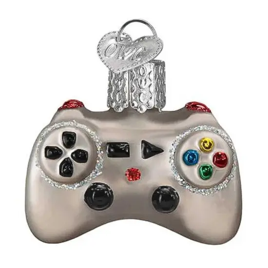 Old World Christmas 1.5 Inch Mini Video Game Controller Christmas Tree Ornament , Christmas Decor Gamer Entertainment Gray {1}