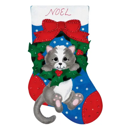 Design WorksGrey Cat Stocking Kit Multi {1}