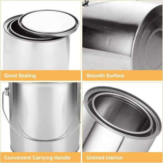 4 Pack Empty Paint Cans with Lids {2}
