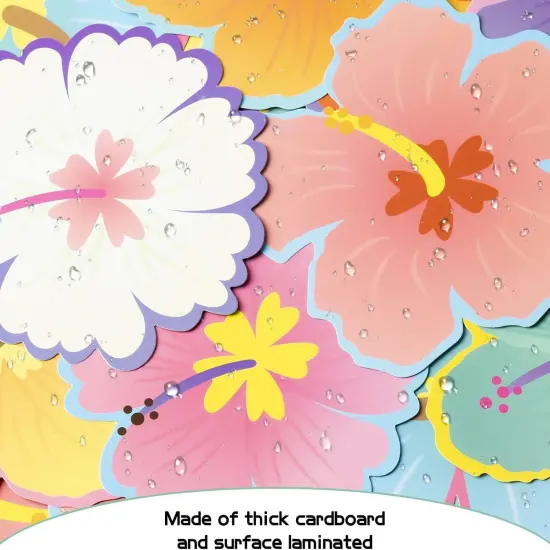 45 Pcs Back to School Luau Hibiscus Flower Cutouts {3}
