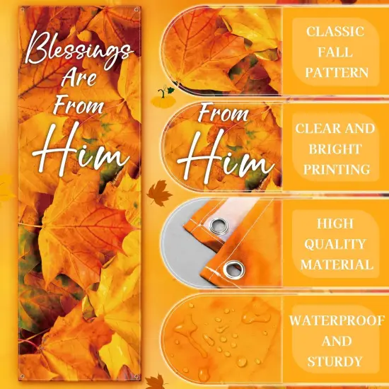 4 Pcs Church Banners for Sanctuary Wall Fall Harvest Banners-2 x 6 Feet (Classic Style) {3}