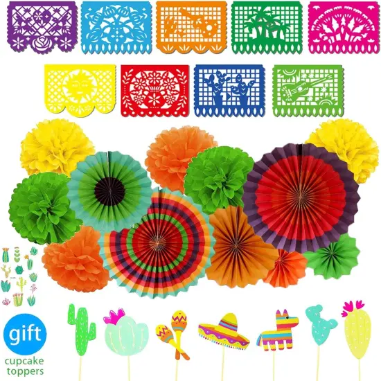 Kit Mexico theme party Decor Set for Festivals, Birthday, Taco (35 pack) {1}