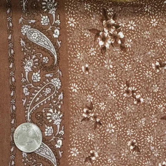 1 Yard Rustic Brown Rayon Crinkle Fabric Breathable Textured Material for Casual Dresses Cozy Blouses and Relaxed Skirts 50/52 Inch Width {3}