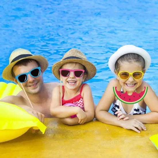 25Pcs Hello Summer Pool Photo Booth Props with Stick {4}