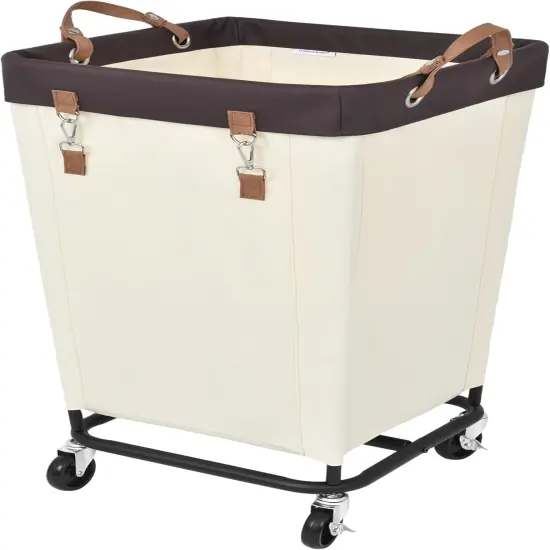 160L Laundry Basket with Wheels, Large Rolling Hampers {1}