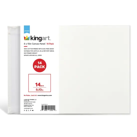 KINGART&reg; Canvas Panels 8" x 10", 14 pc {6}