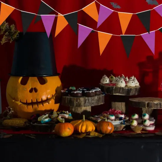 20 Pcs Purple Orange Black Triangle Flag Banner {5}