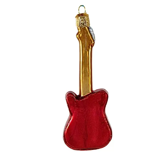 Old World Christmas 4.75 In Red Electric Guitar Christmas Tree Ornament , Christmas Decor Music Gibson Fender Instrument {2}