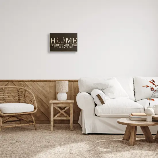 Stupell Industries Hang Your Antlers Rustic Wall Plaque Art {2}