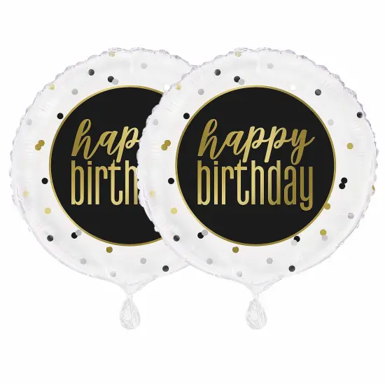 Metallic Happy Birthday 18" Mylar Balloon {4}