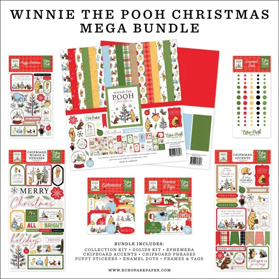 Echo Park Mega Bundle Collection Kit 12"X12"-Winnie The Pooh Christmas {1}