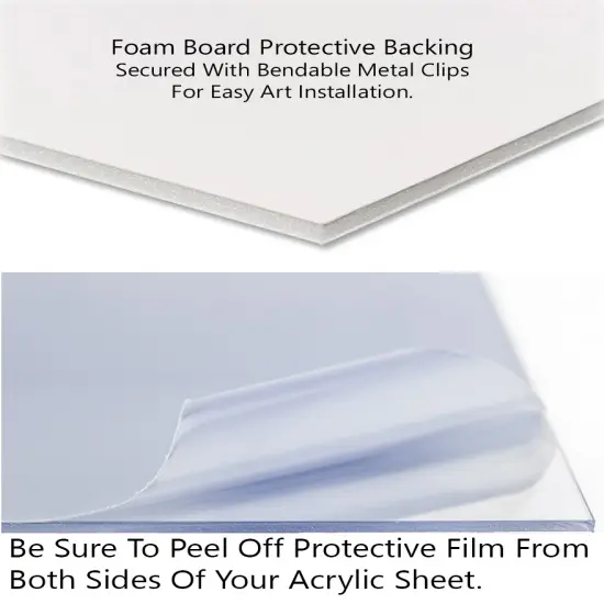 Panoramic Deco Silver Picture Frame - UV Acrylic, Foam Board Backing, Hanging Hardware {7}