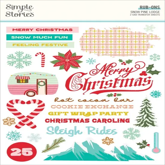 Snow Pine Lodge Rub-Ons-6"X8" {1}