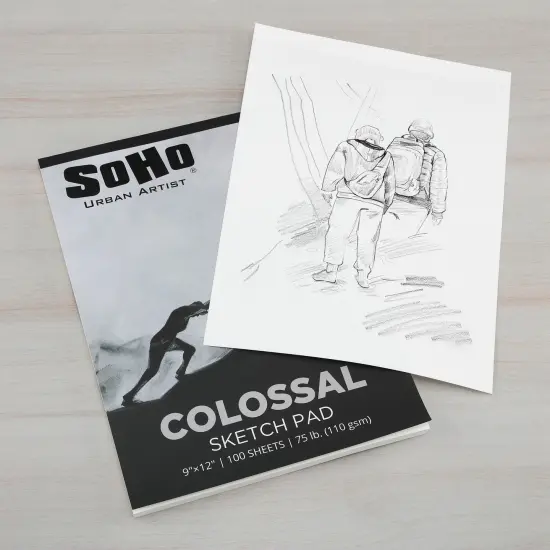 SoHo Urban Artist Colossal Sketch Pads - Tape Bound Sketchbook for Artists, Dry Media, Graphite, Students, & More! - Single (100 Sheets) {5}